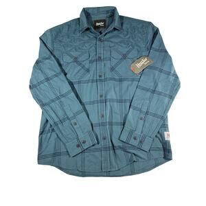 Howler Bros Quintana Flannel Shirt Jacket Quilted Plaid Shacket Teak Size Large